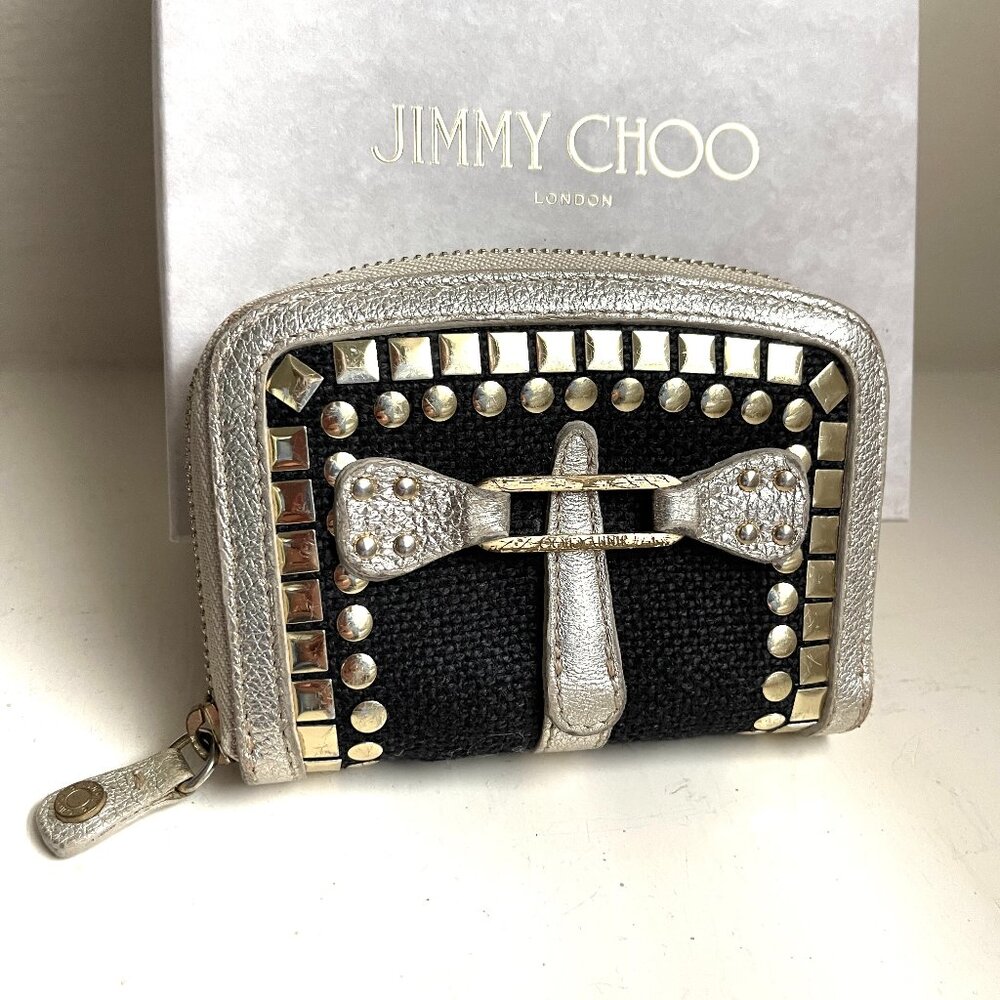 Jimmy Choo Studded Small Zippy Wallet